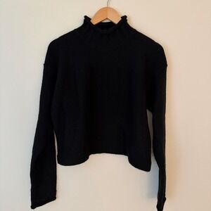 J.Crew Vintage 100% Wool Rollneck Sweater Black Size Medium